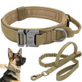 Antswish tactical dog collar brown with padded lining for comfortable daily wear.
