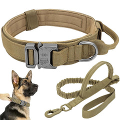 Antswish tactical dog collar brown with padded lining for comfortable daily wear.