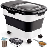 ANVS 20lbs dog food container collapsible with wheels keeps dry kibble organized.