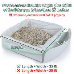 ANWA litter liners closeup highlights the drawstring design for mess-free disposal.