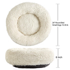 ANWA Washable Dog Round Bed plush interior for cozy naps.