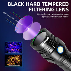 ANYGO USB-C rechargeable UV flashlight with XHP50 power