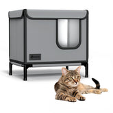 Anysiny outdoor cat house with folded design offers easy storage and portability.