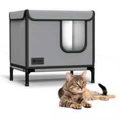 Anysiny outdoor cat house with folded design offers easy storage and portability.