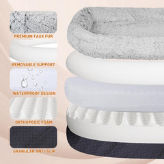 Anywish human dog bed non-slip waterproof bottom ensures safety and moisture protection.