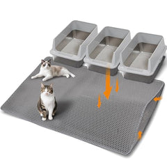 Anywish large cat litter mat 47x33 front view traps litter and protects floors