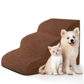 Aodisman 3-Step Dog Ramp on sofa showing easy access for small pets