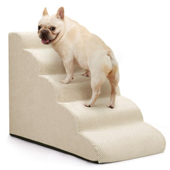 Aodisman dog stairs bed 22.4-high helps small dogs reach high beds safely.