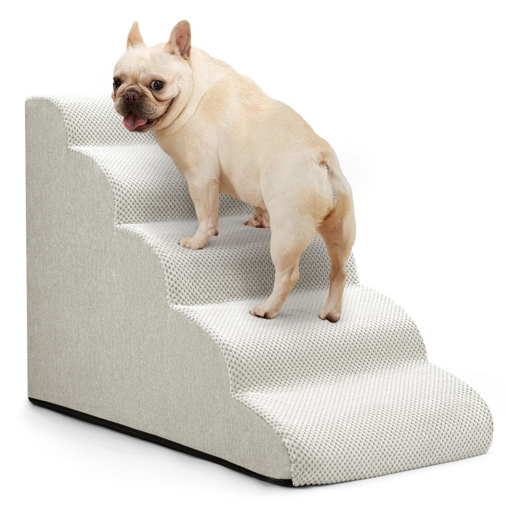 Aodisman dog stairs bed-22-4h-five-step provides safe high-bed access.
