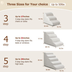 Aodisman dog stairs corduroy-surface offers non-slip grip during climbs.