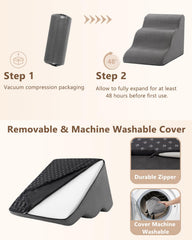 Aodisman dog stairs non-slip-bottom grey ensures stable climbing for everyday use.