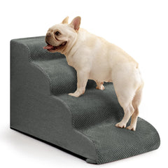 Aodisman dog steps grey front view showing compact design for sofa access