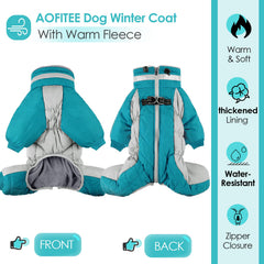 AOFITEE back-zipper-dog-winter-coat easy on design and secure fit