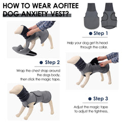 AOFITEE Dog Anxiety Vest ear-cover-soft-fabric demonstrates warmth for windy walks
