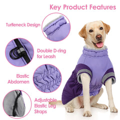 AOFITEE dog coat adjustable buckles ensure a snug fit across sizes