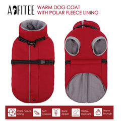 AOFITEE dog coat back zipper and quick-release buckle for easy wear.