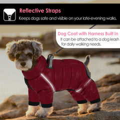 AOFITEE dog coat with D-ring attachment enables easy leash use.