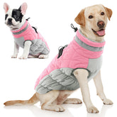 AOFITEE dog coat pink XL front view provides warm, cozy protection for winter walks