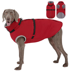 AOFITEE dog coat with warm fleece lining for cozy comfort.