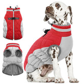AOFITEE dog coat close-up highlights warm fleece lining for cold-weather comfort.