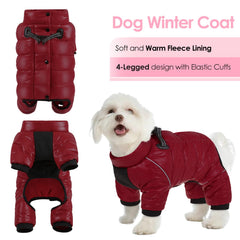 AOFITEE dog coat back-view shows full-body coverage for cold days.