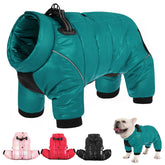 AOFITEE dog coat back view showing waterproof shell and wind protection for outdoor use