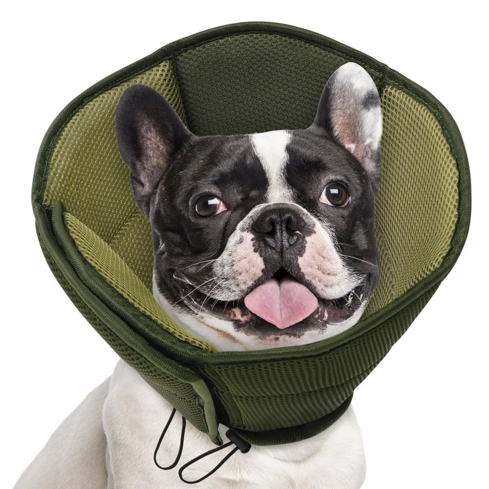 aofitee dog cone soft-sandwich-mesh offers breathable comfort during recovery.