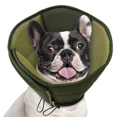 aofitee dog cone soft-sandwich-mesh offers breathable comfort during recovery.