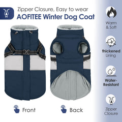 AOFITEE dog harness 2-in-1 design secures walks with built-in harness