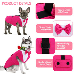 AOFITEE dog tuxedo coattail with well-cut design for freedom of movement.