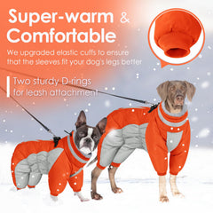 AOFITEE dog winter coat showing water-resistant outer shell for wet weather.