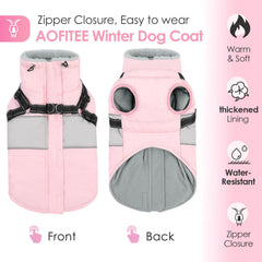 AOFITEE winter jacket zipper guard prevents snagging during on/off in cold weather.