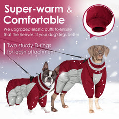 AOFITEE fullbody dog coat back view with full-body coverage