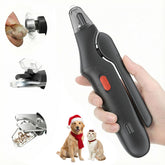 Aoioploa 2-in-1 dog and cat nail clippers grinder in use for precise trimming.
