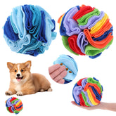 AojSup snuffle ball rainbow close-up showing durable fleece for interactive play