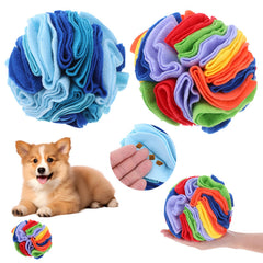 AojSup snuffle ball rainbow close-up showing durable fleece for interactive play