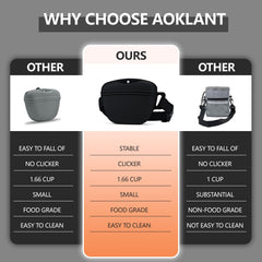 AOKLANT snack pack with waist belt extended shows adjustable fit for walks.