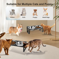 Aomafamzoy stainless steel cat bowls for easy cleaning
