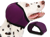 AOOLMOL dog ear muffs wrap worn on dog for comfort and noise protection during walks