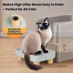 Aothey Litter Box Step side angle emphasizes non-slip design for small and elderly cats.