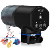 Aoyar automatic fish feeder closeup showing precise dispensing for small tanks