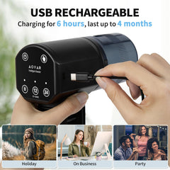 Aoyar USB Type-C charging port demonstrates long-lasting power between trips.