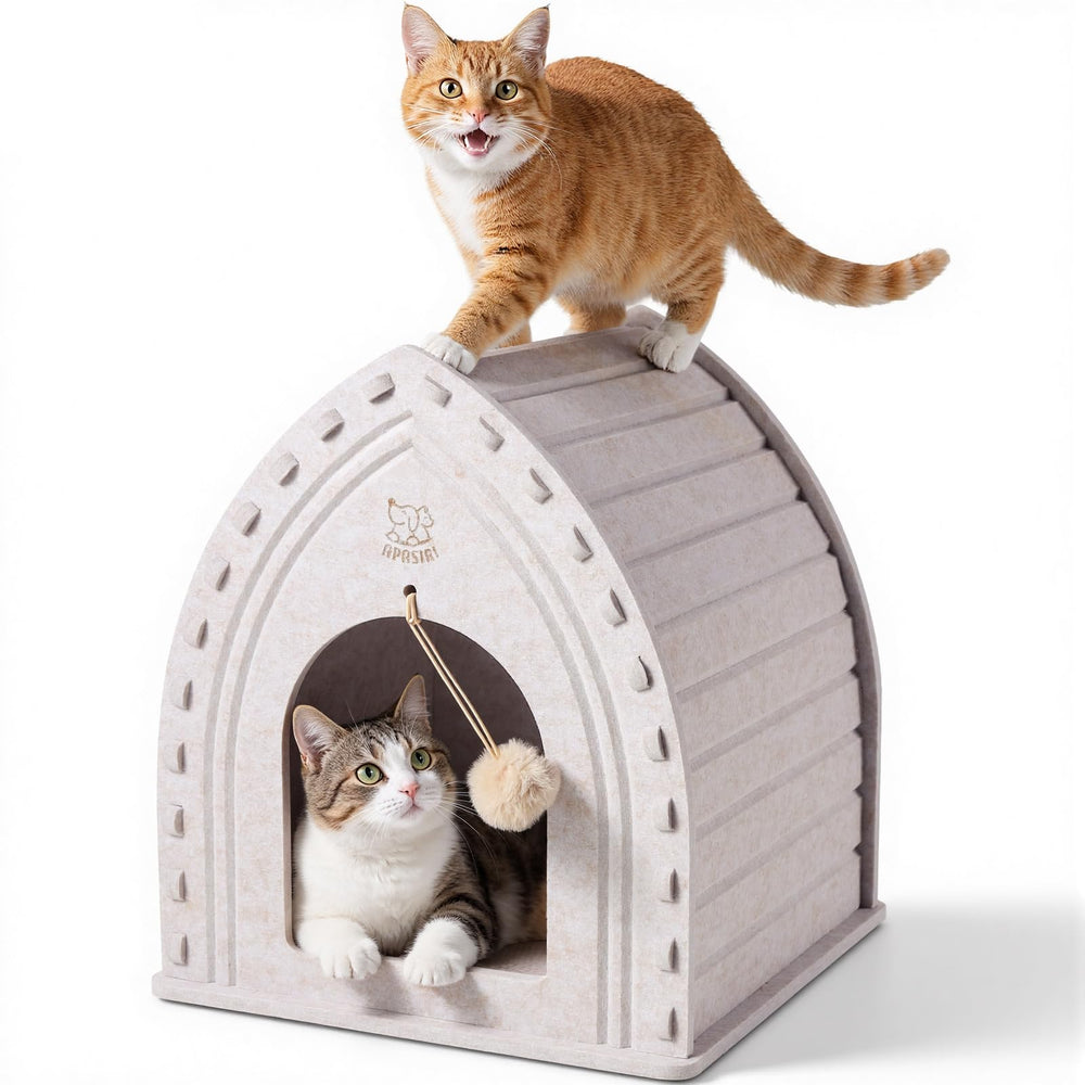 Apasiri Cat House interior cave provides a warm indoor retreat with felt insulation