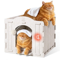Apasiri cat house insulated warm cave demonstrates dense felt insulation for cozy indoor warmth.