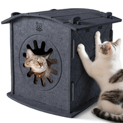 Apasiri cat house insulated-warm-felt promotes indoor coziness for cats.