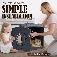 Apasiri cat house scratch-resistant-felt reduces wear during kneading.
