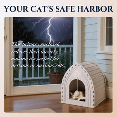 Apasiri cat house tear-resistant design protects claws during play.