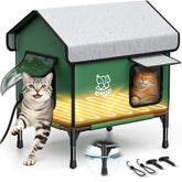 Apasiri heated outdoor cat house weather-resistant shelter keeps outdoor cats warm.