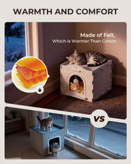 Apasiri cat house demonstrates 3D assembly structure for quick setup.