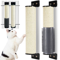 Apatal wall-mounted two-pack scratcher demonstrates versatile design for space saving and cats' play
